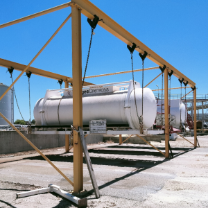 Storage tank support frame